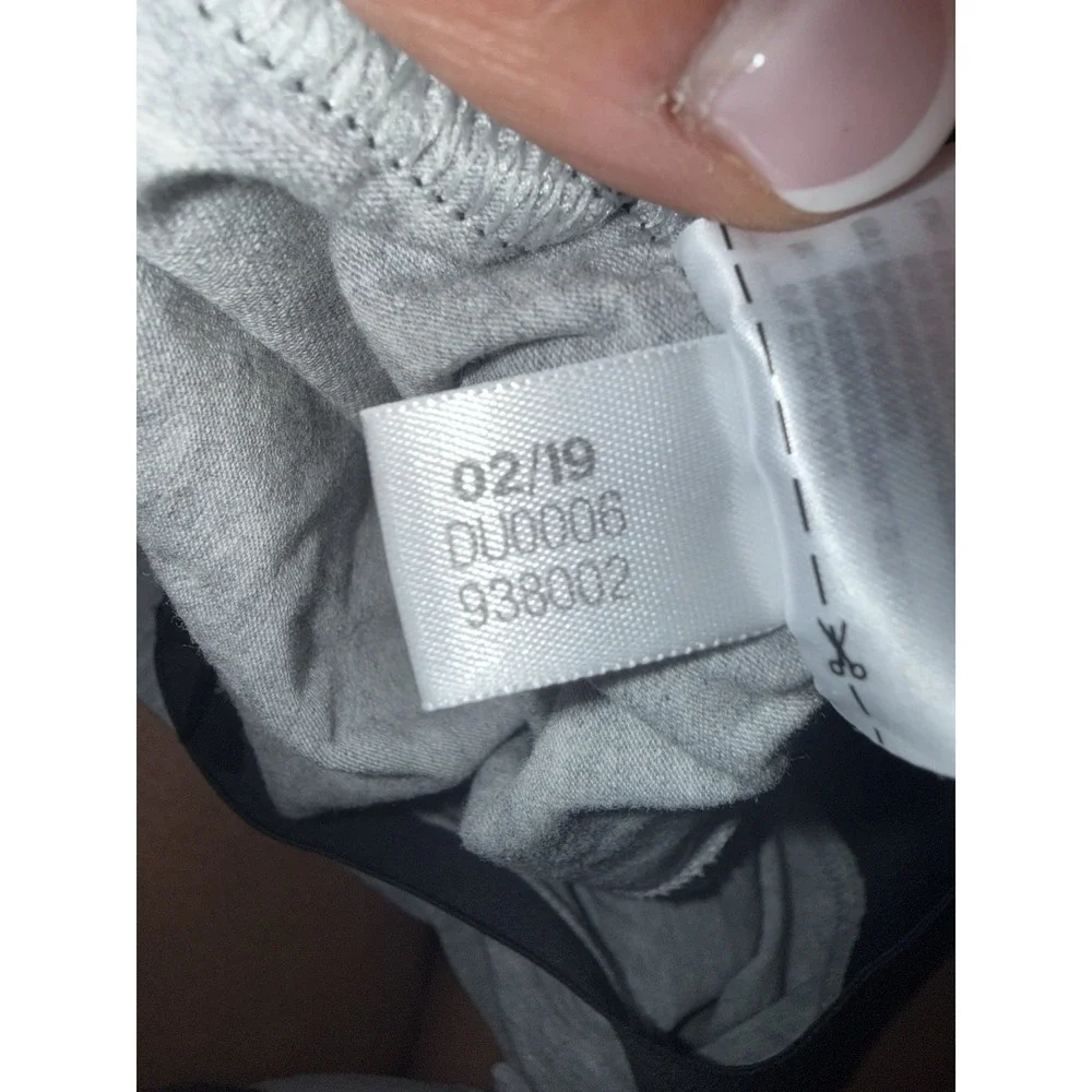 Adidas Sz‎ XS Heather Gray Cotton Leggings Black Logo EUC